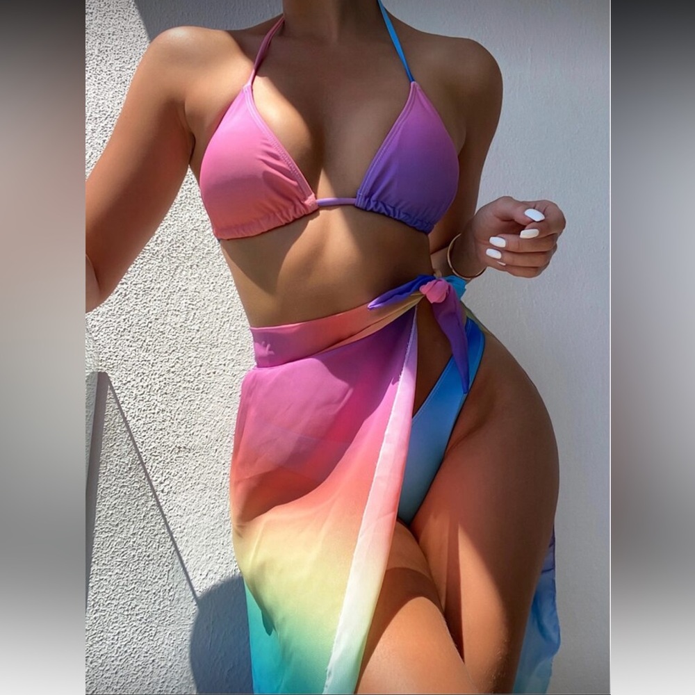 Multicolor Gradient Bikini Set